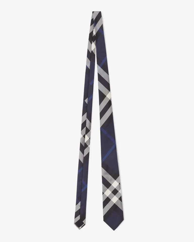 Burberry Seidenkrawatte in Check Marineblau