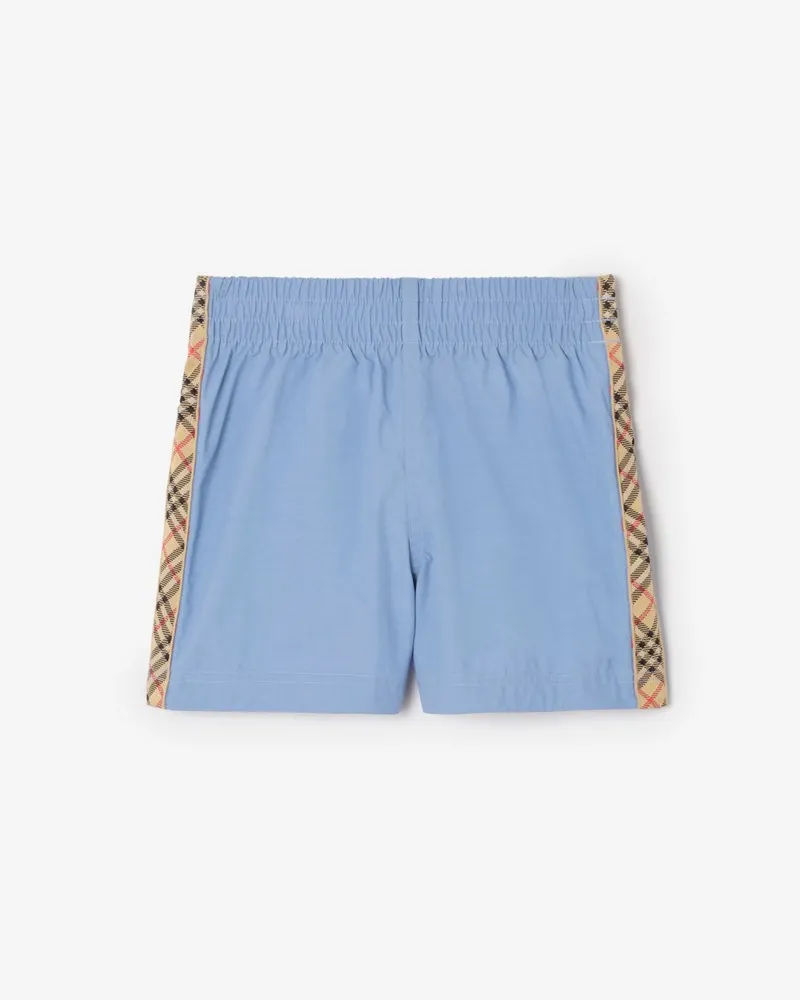 Burberry Schwimmshorts mit Check-Besatz , Size Cornflower-blau