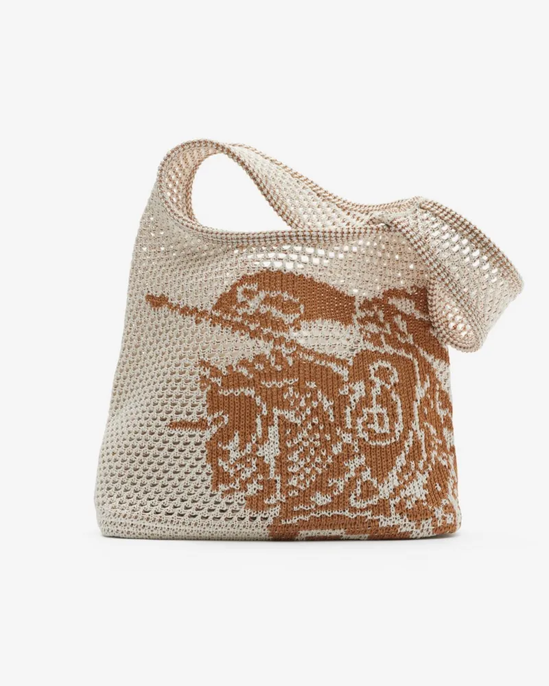 Burberry Kleine Häkeltasche mit EKD-Motiv Weiß