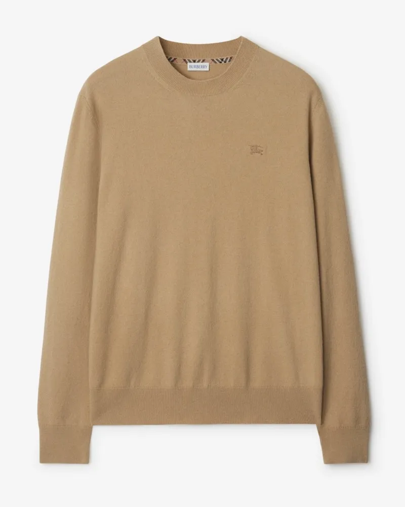 Burberry Kaschmirmisch-Pullover Flachsfarben