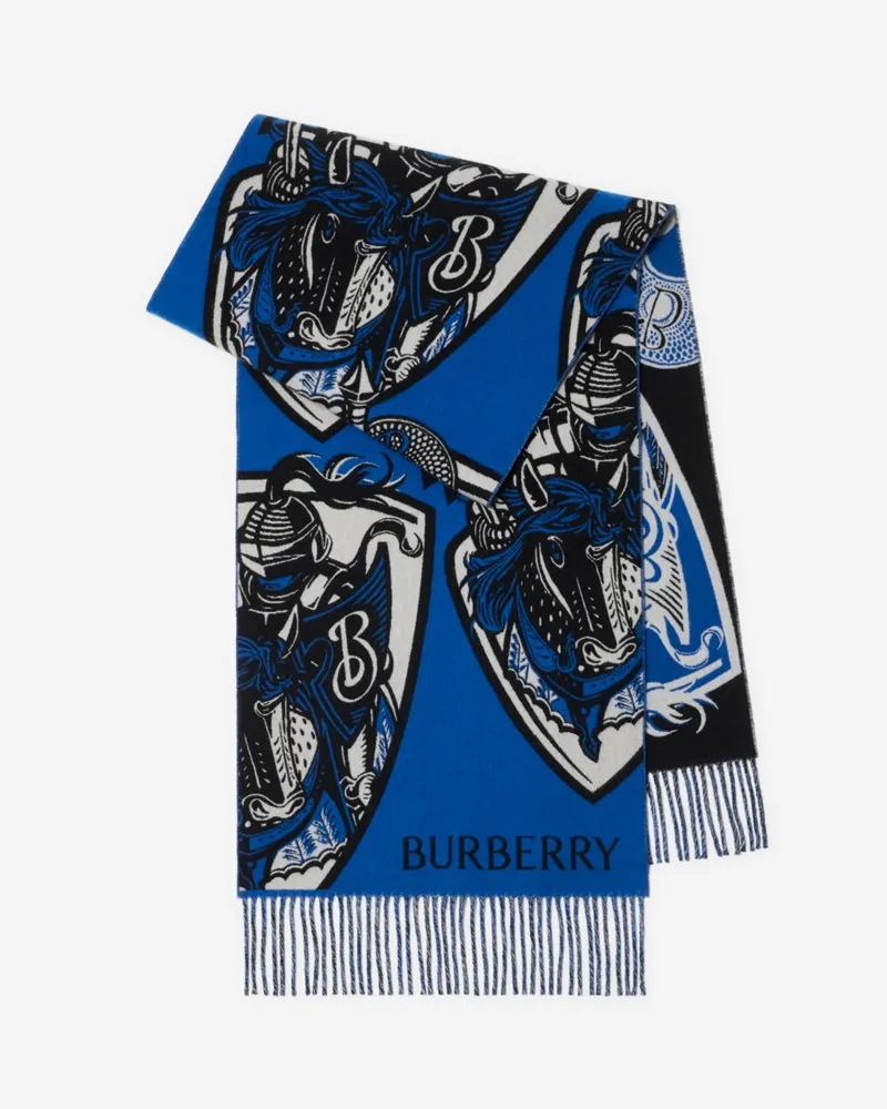 Burberry Woll-Kaschmirschal mit Knight-Motiv Knight