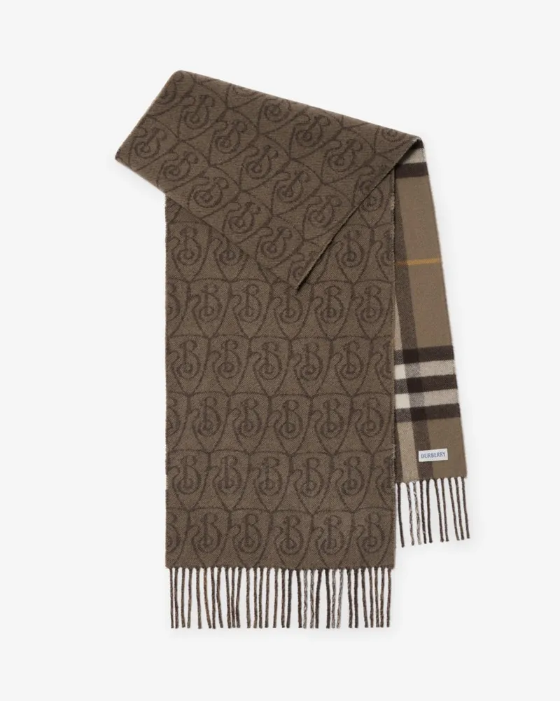 Burberry Wendbarer Kaschmirschal mit B Shield-Motiv Vole-braun