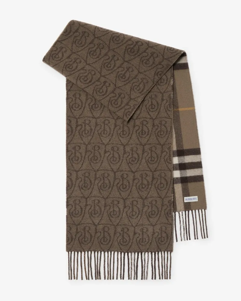 Burberry Wendbarer Kaschmirschal mit B Shield-Motiv Vole-braun