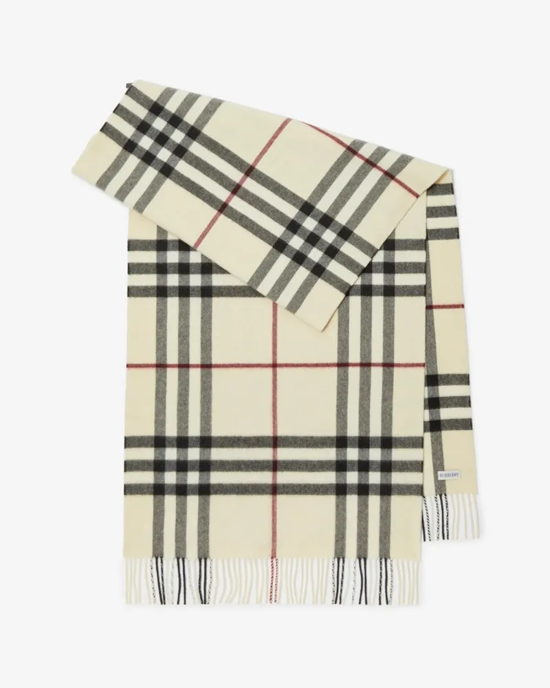Burberry Breiterer Kaschmirschal in Check Beige