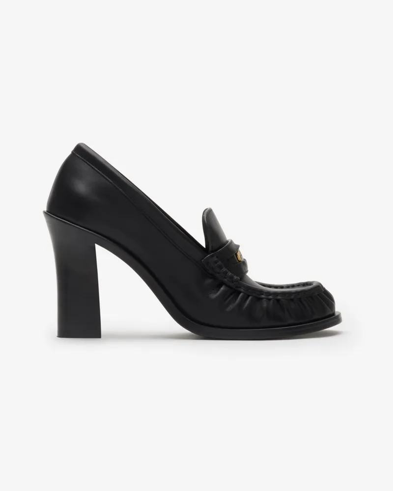 Burberry Loafer „Cadet“ aus Leder mit Absatz Schwarz