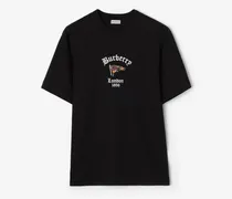 Baumwoll-T-Shirt mit Flagge in Check