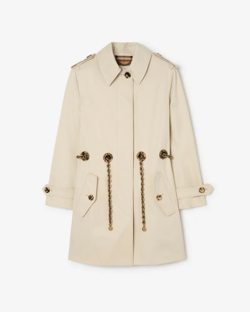Burberry Kurzer Car Coat „Stonehaven“ aus Gabardine , Size Beige