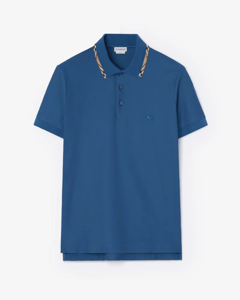 Burberry Baumwoll-Poloshirt mit Karobesatz , Size Officers