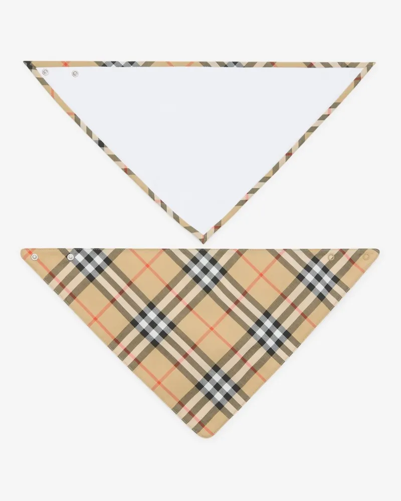 Burberry Zweiteiliges Baumwoll-Lätzchenset mit Check , Size White