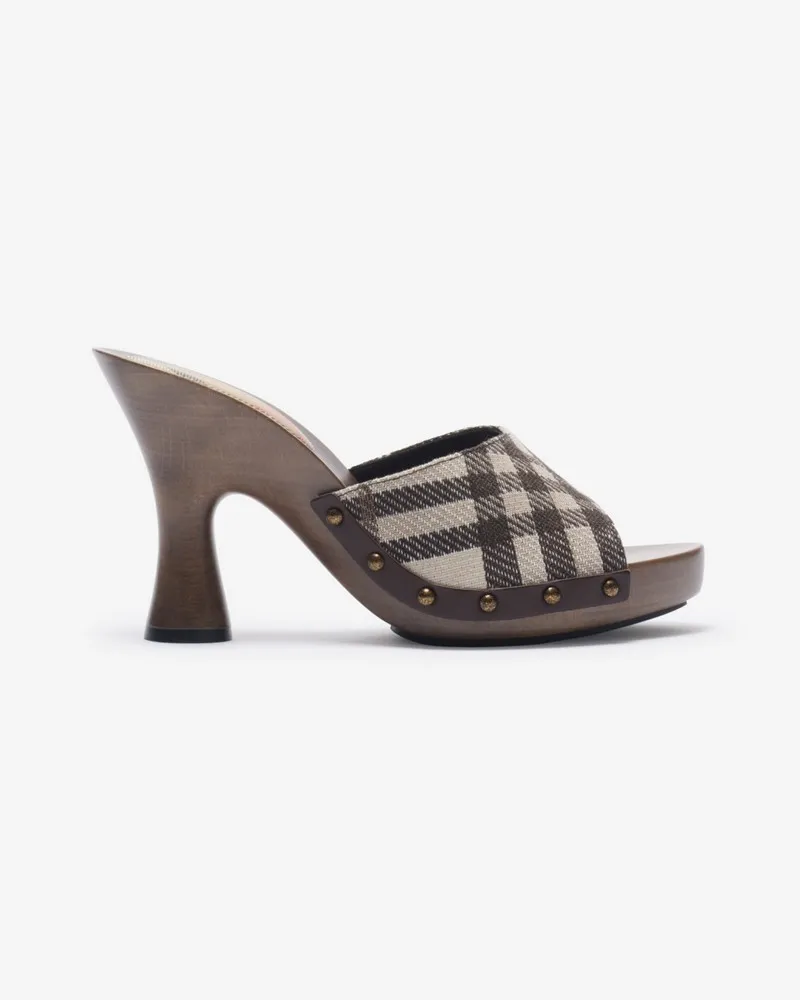 Burberry Mules „Potter“ in Check Hellbeige