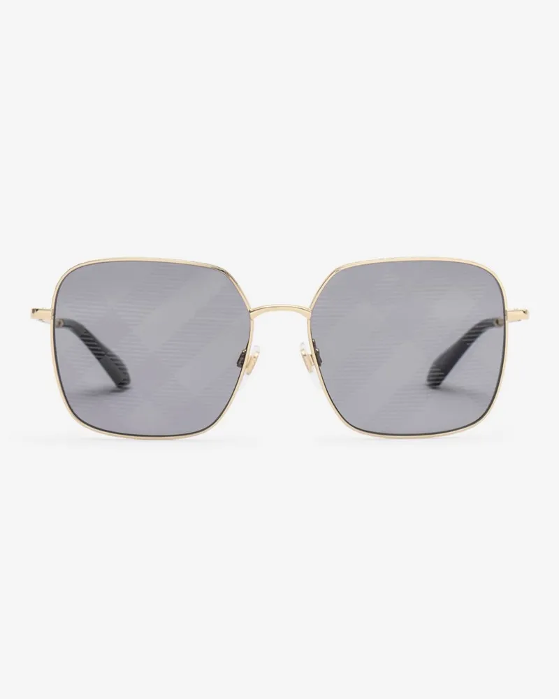 Burberry Sonnenbrille mit Oversized-Fassung aus Metall in Check Pale