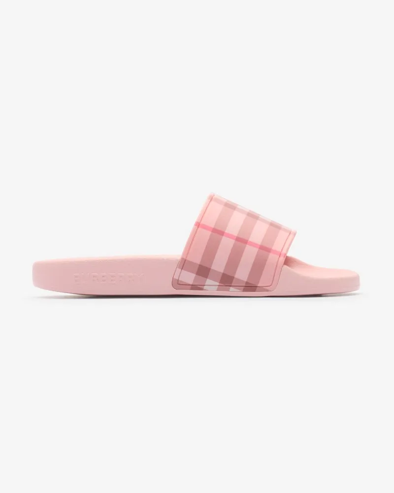 Burberry Slides in Check , Size Peony