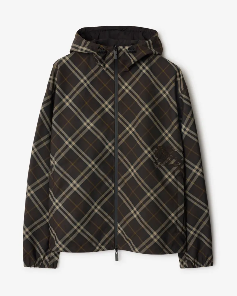 Burberry Wendbare Kapuzenjacke in Check Trüffelbraun