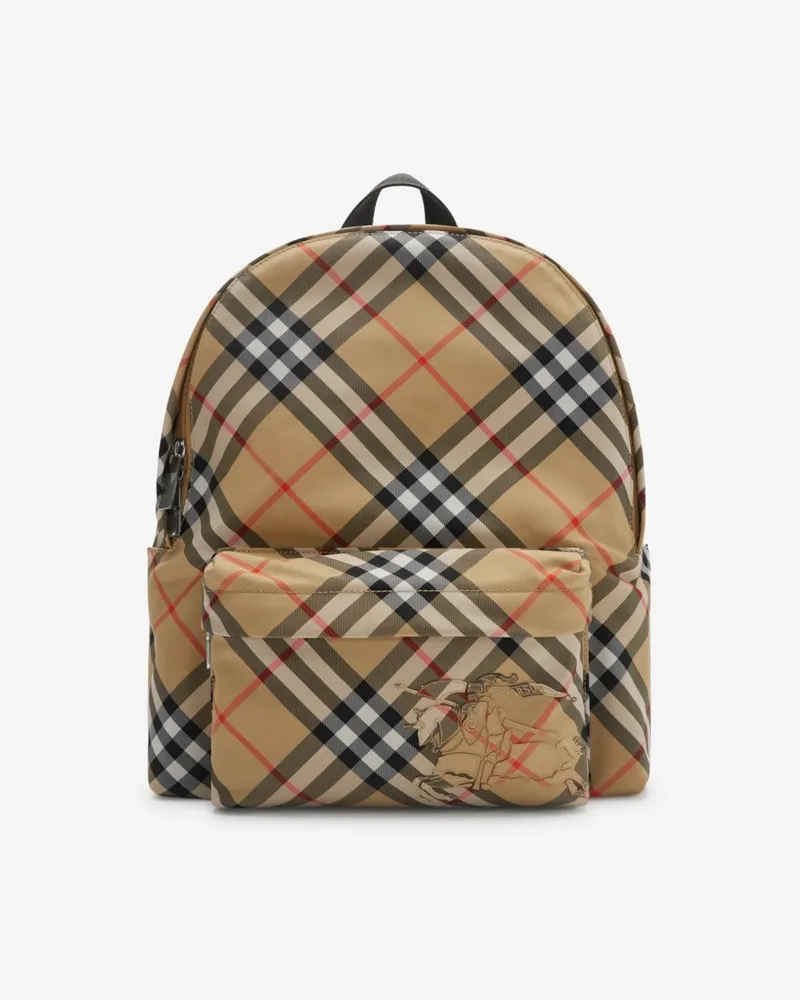 Burberry Kleiner Rucksack in Check Sand-beige