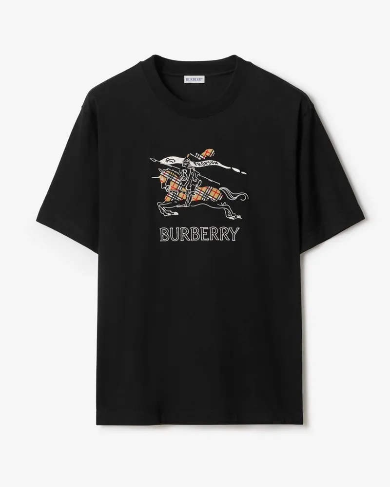 Burberry Baumwoll-T-Shirt mit EKD-Zeichnung , Size Schwarz