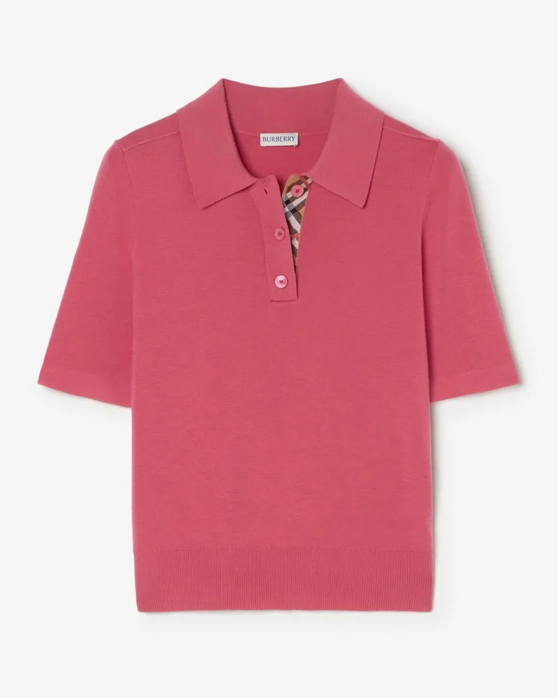 Burberry Poloshirt aus Wolle Mauvewood