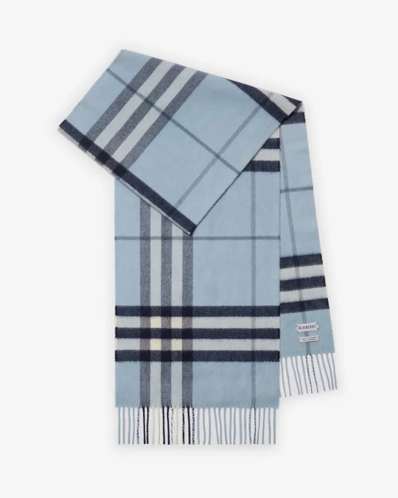 Burberry Kaschmirschal in Check Bank-blau
