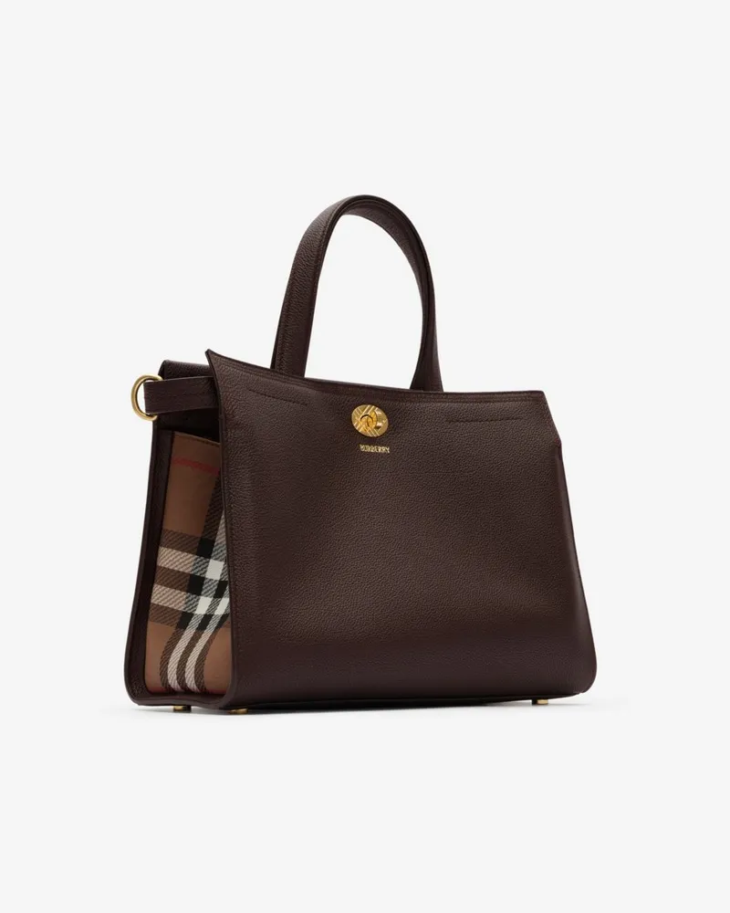 Burberry Kleine Henkeltasche „Cotswolds“ in Check Chocolate-braun