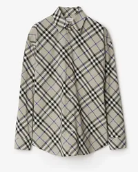 Burberry Baumwollhemd in Check Lichen