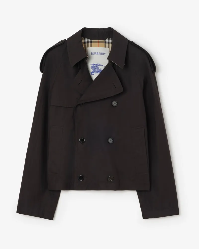 Burberry Cropped-Trenchcoat „Leadenham“ aus Tropen-Gabardine , Size Black