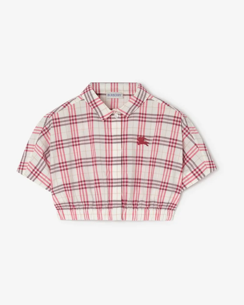 Burberry Baumwollhemd in Check , Size Aubergine-violett