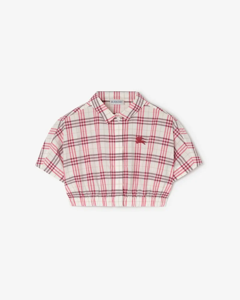 Burberry Baumwollhemd in Check , Size Aubergine-violett
