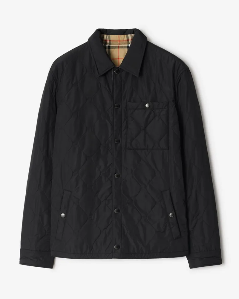 Burberry Wendbare Stepp-Hemdjacke aus Nylon Schwarz