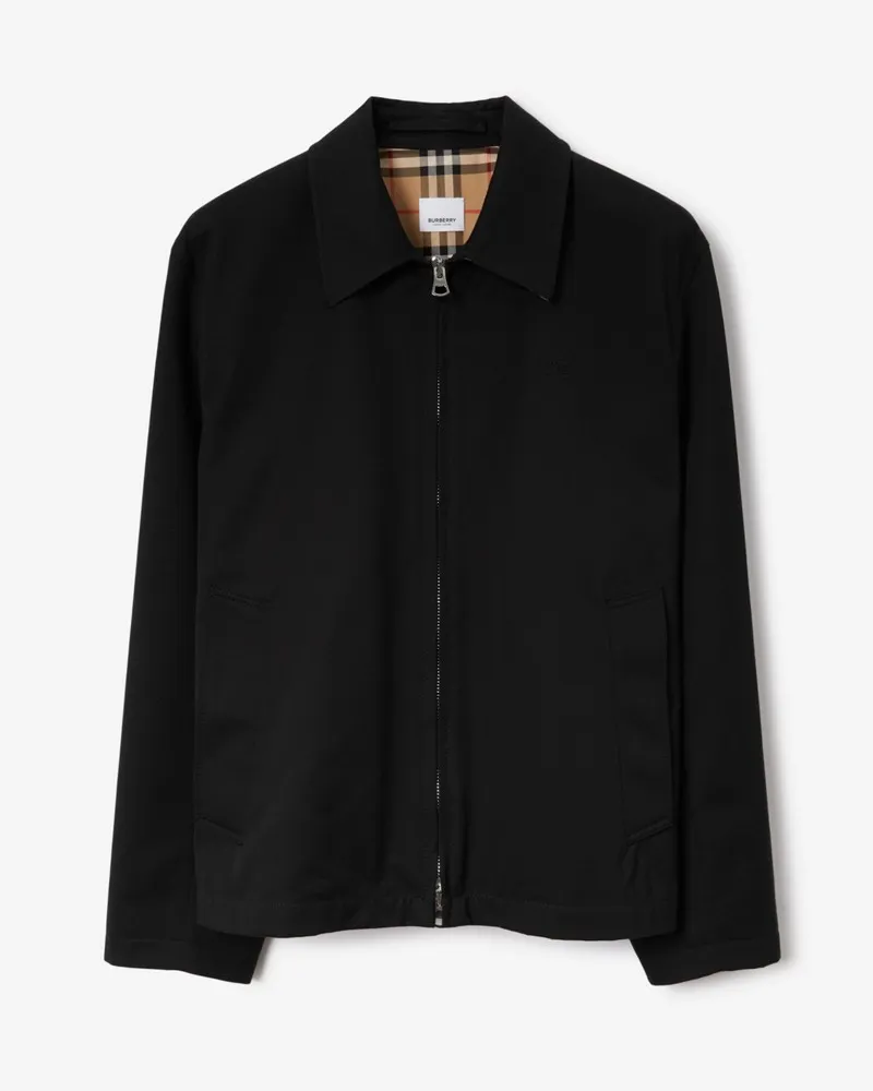 Burberry Harrington-Jacke aus Gabardine Schwarz