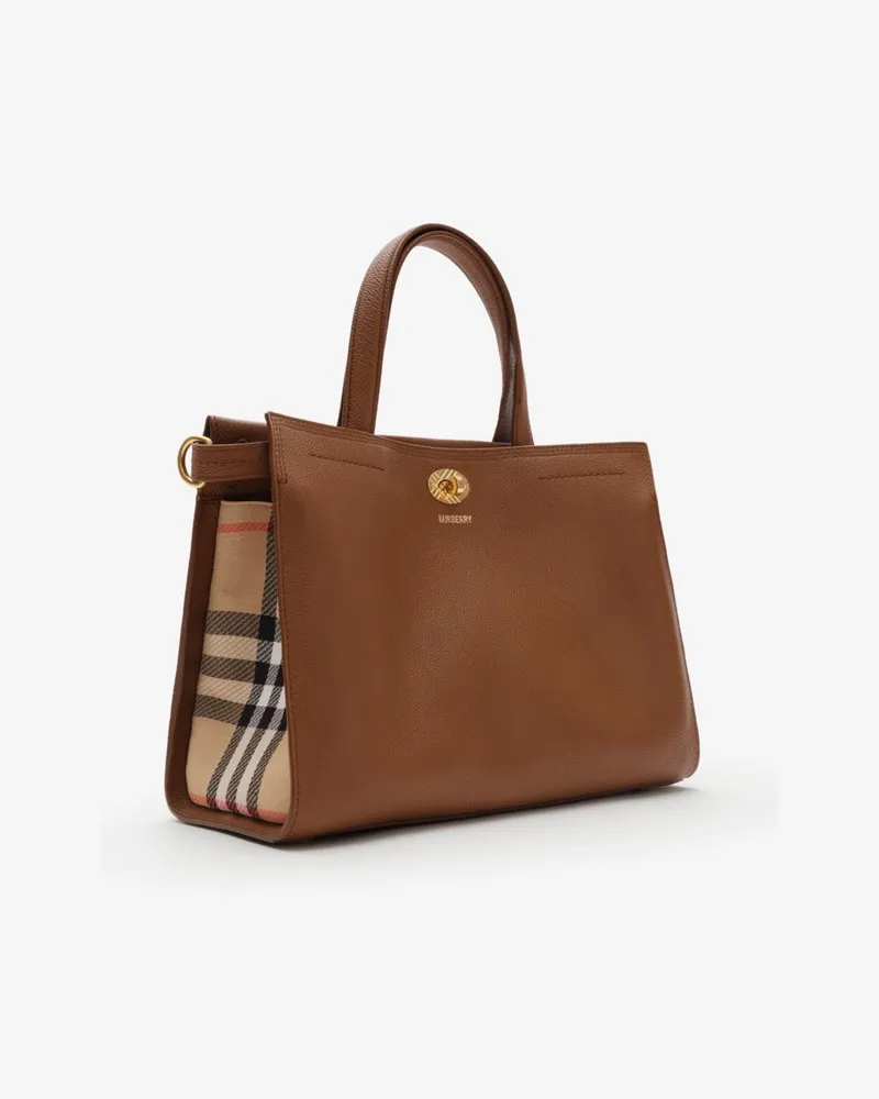 Burberry Kleine Henkeltasche „Cotswolds“ in Check Hazel-braun