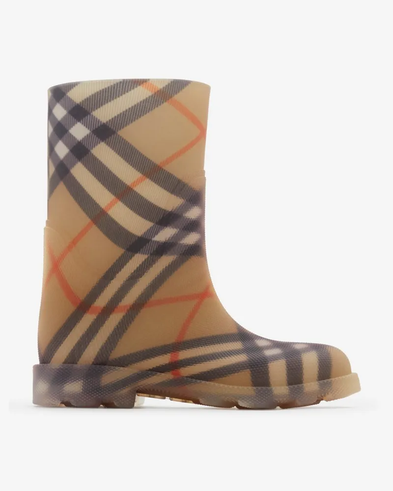 Burberry Regenstiefel „Marsh“ aus Gummi in Check , Size Sand-beige