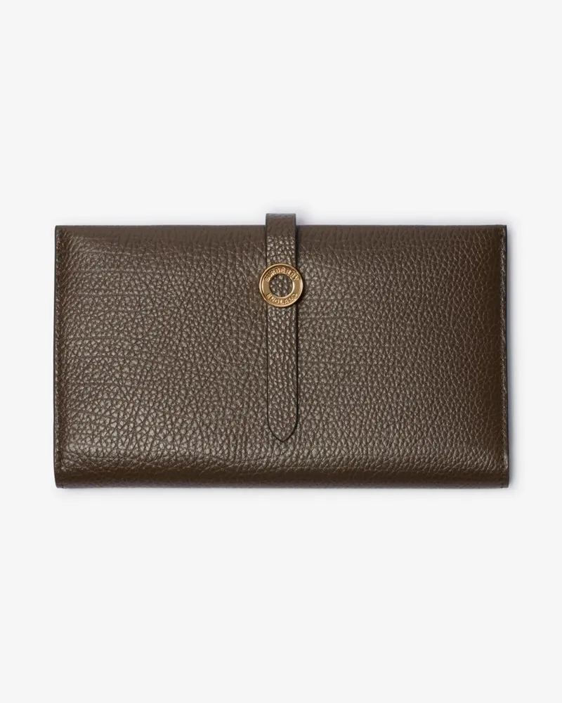 Burberry Brieftasche im Kontinentalformat aus genarbtem Leder Ebenholzbraun