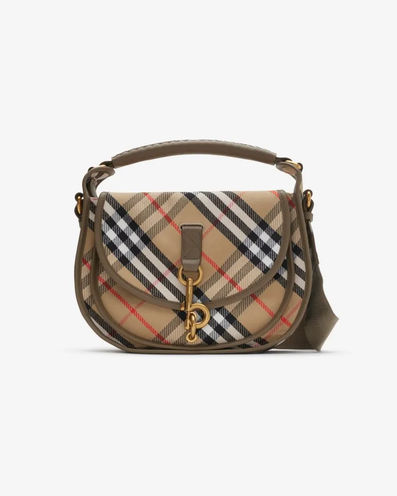 Burberry Kleine Messenger-Tasche „B Clip Sand