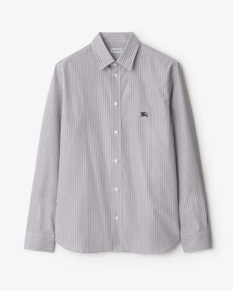 Burberry Klassisches Baumwollhemd mit Streifenmuster Schwarz