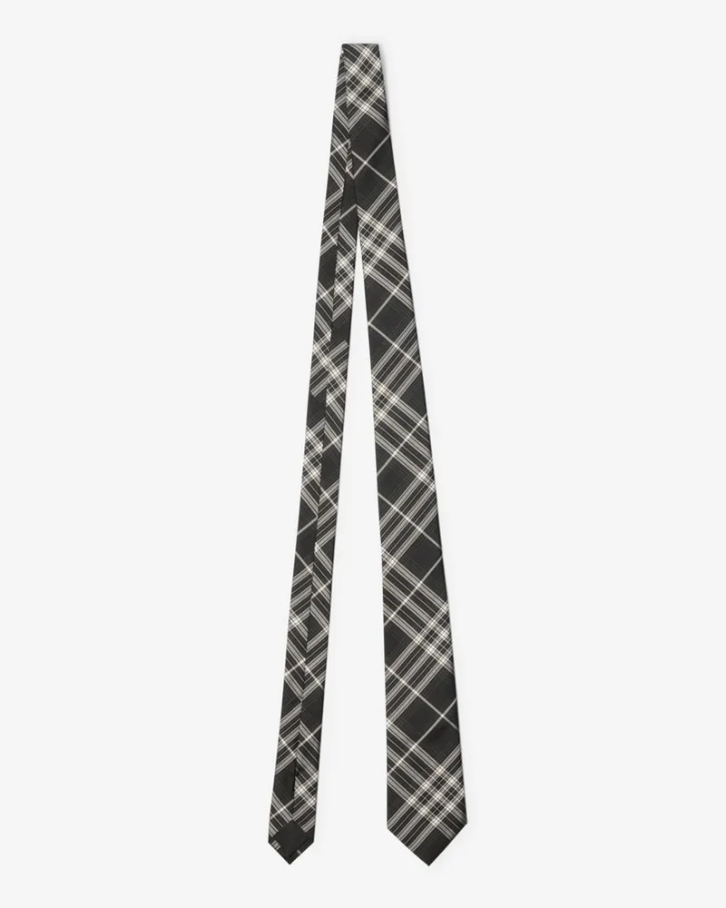 Burberry Seidenkrawatte mit Karomuster Schwarz