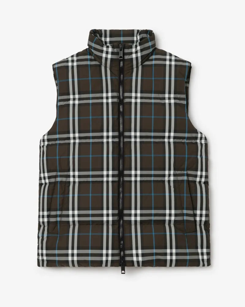 Burberry Wattierte Weste in Check , Size Snug-braun