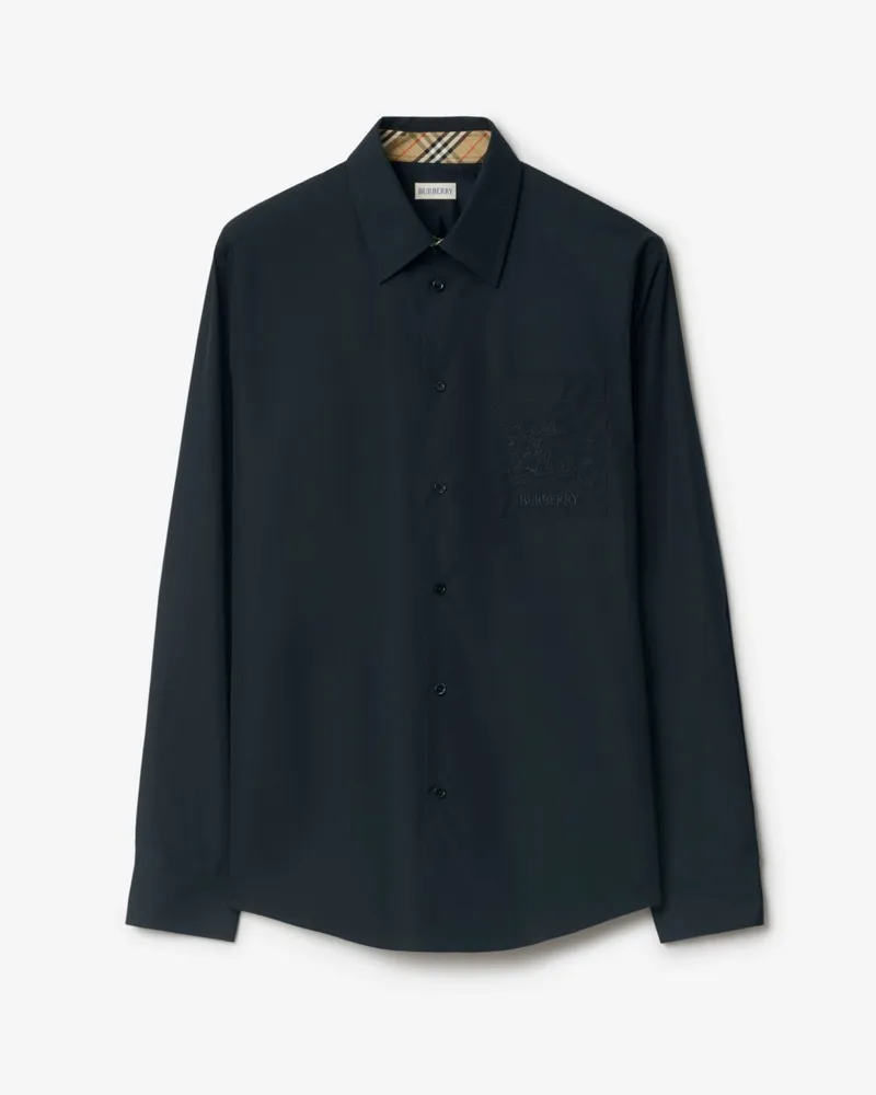 Burberry Klassisches Hemd aus Baumwollpopelin Marineblau