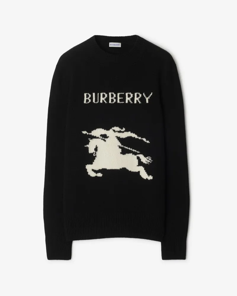 Burberry Woll-Kaschmir-Pullover mit EKD-Motiv , Size Black