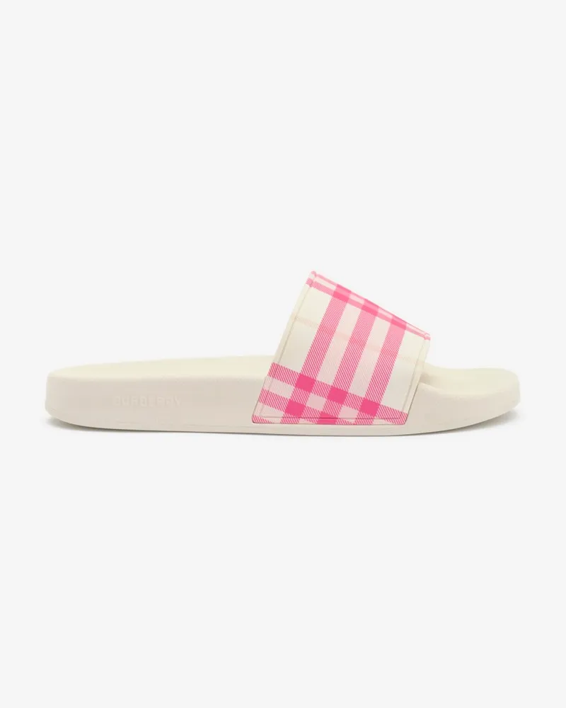 Burberry Slides in Check , Size Aubergine