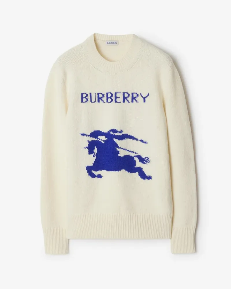 Burberry Pullover aus Wolle und Kaschmir mit EKD-Motiv Cremefarben