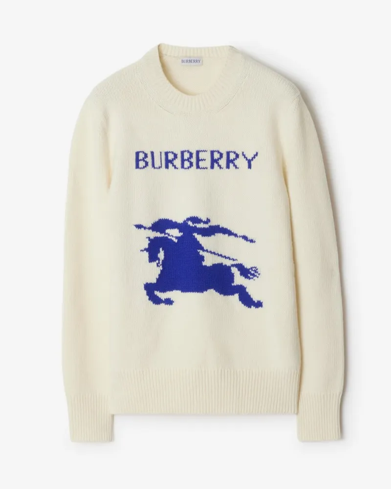 Burberry Pullover aus Wolle und Kaschmir mit EKD-Motiv Cremefarben