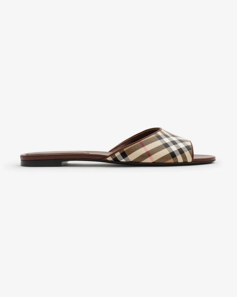 Burberry Slides „Fey“ aus Leder mit Check , Size Archive