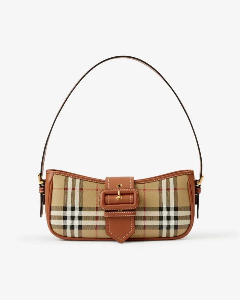 Burberry Schultertasche in Check Baumheidenbraun