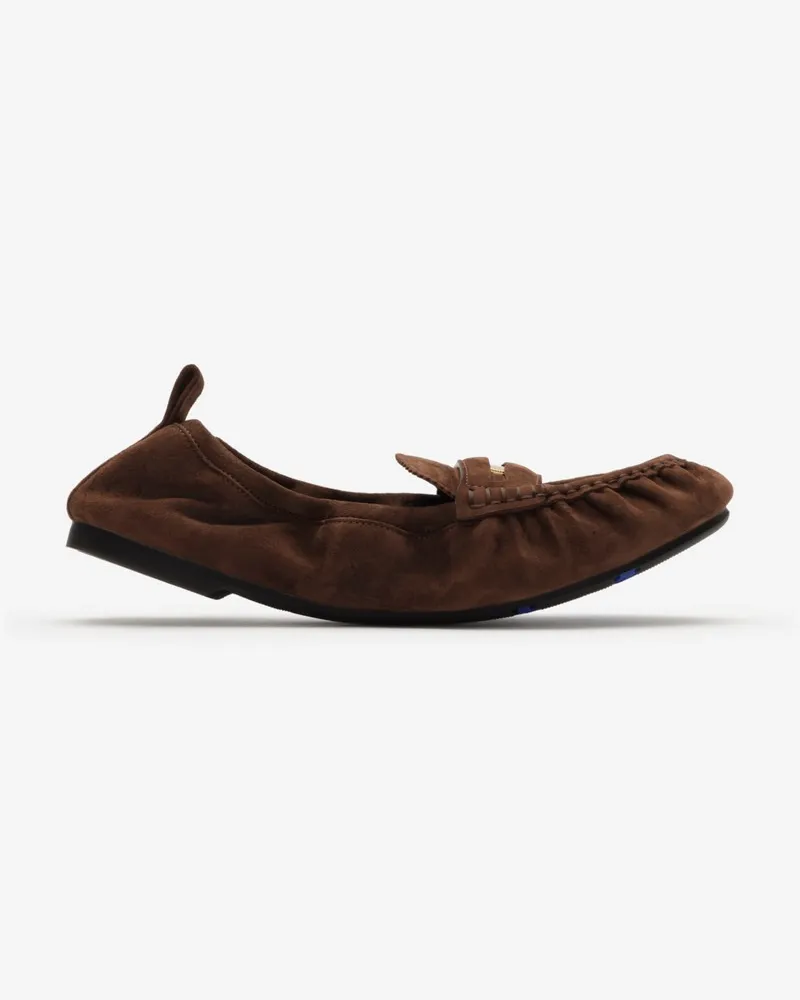 Burberry Veloursleder-Loafer „Fawn“ , Size Hazel