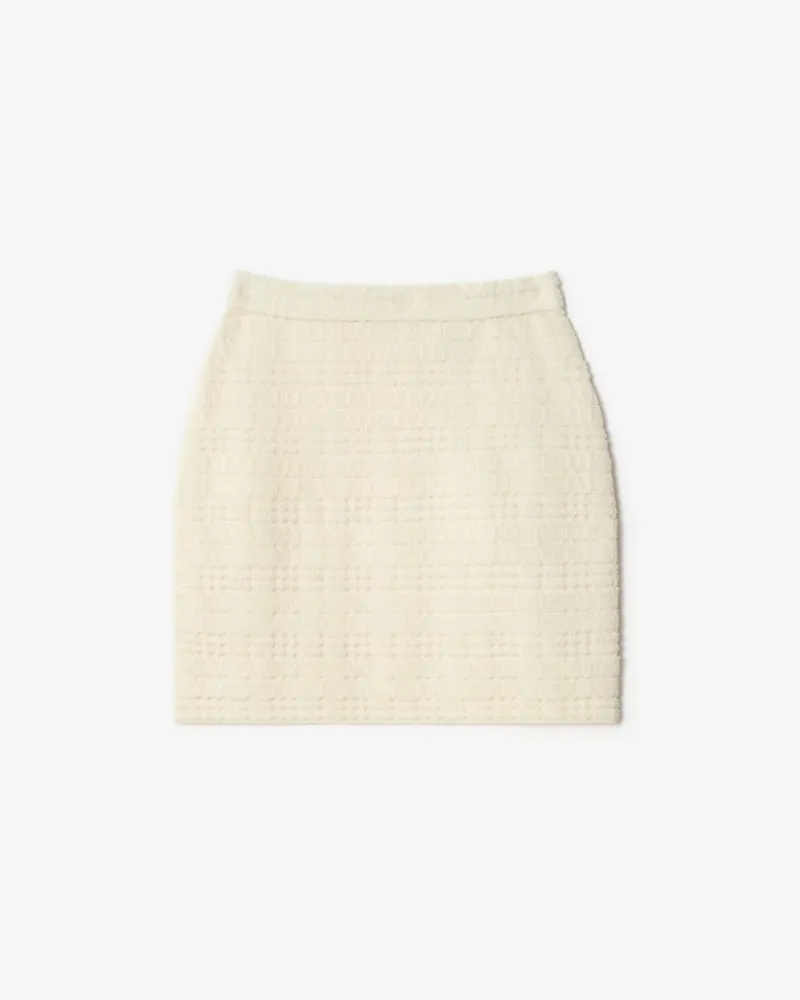 Burberry Wollmisch-Minirock Ecru-weiß