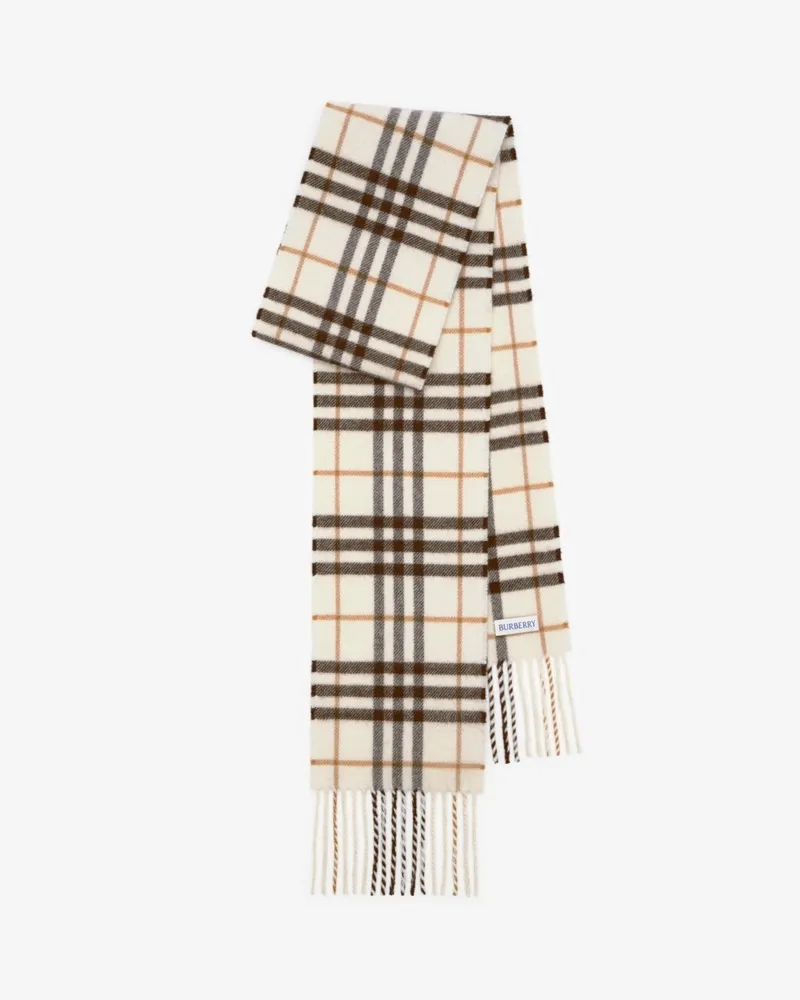 Burberry Schmaler Kaschmirschal in Check Pebble