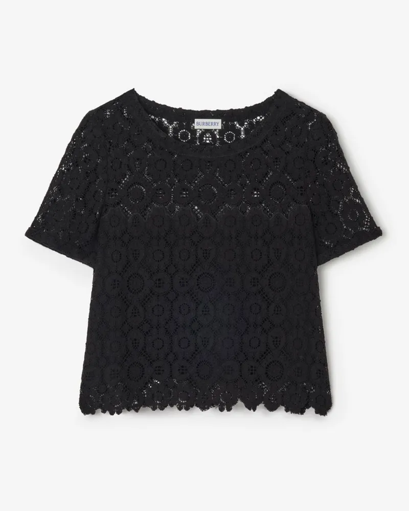 Burberry Florale Spitzenbluse , Size Black