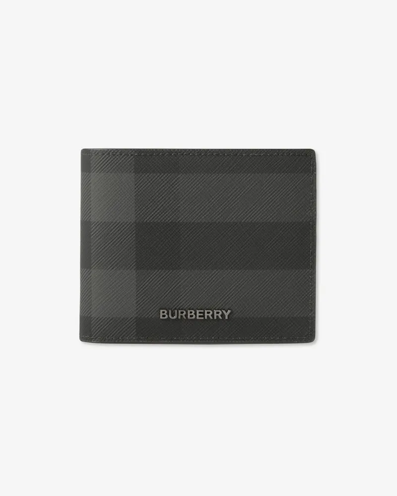 Burberry Schmale Faltbrieftasche in Check Anthrazitfarben