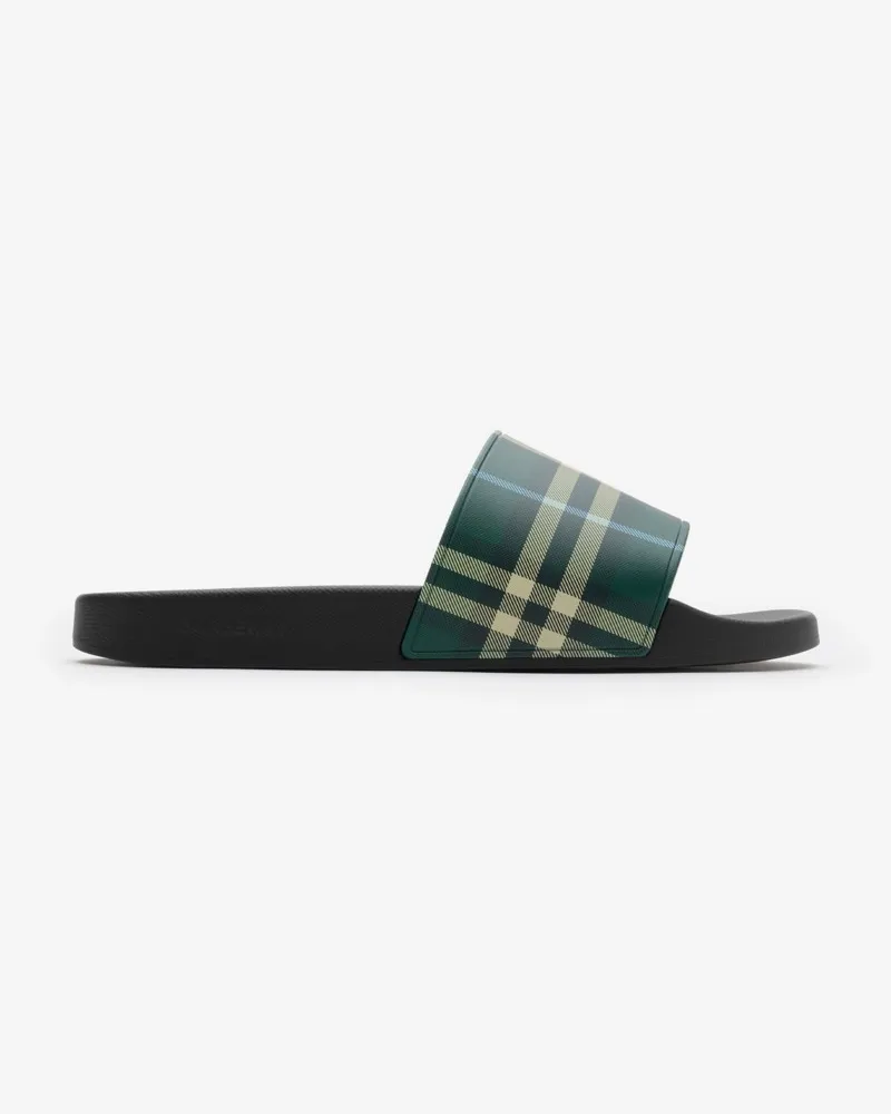 Burberry Slides in Check Leaf