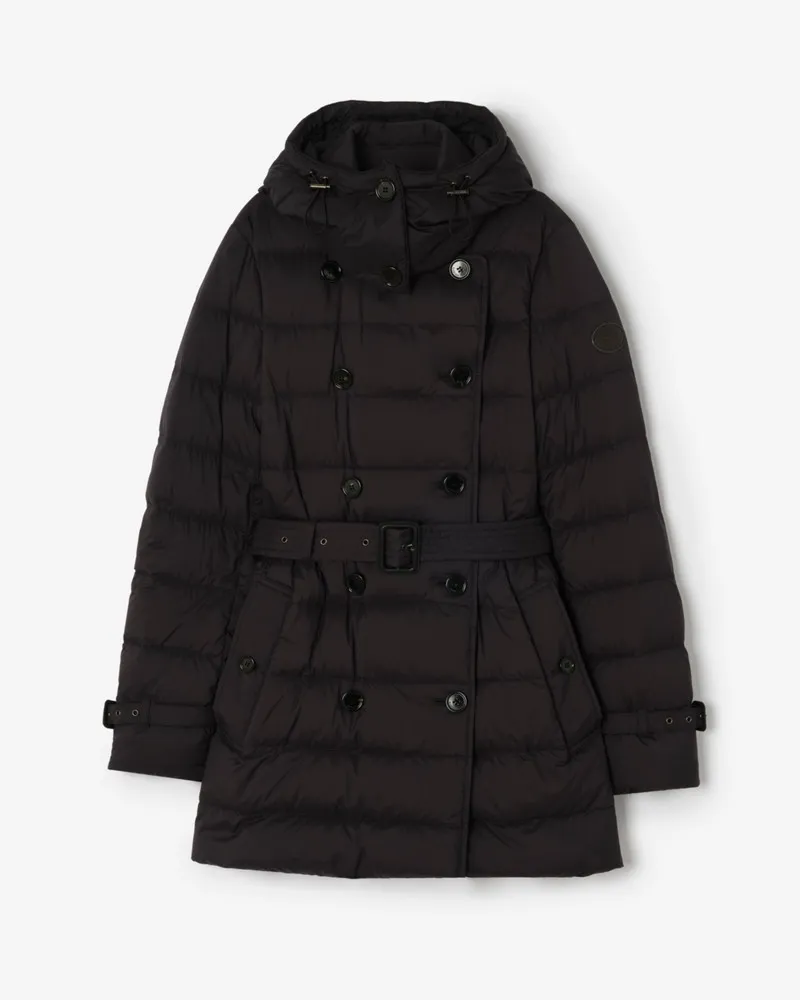 Burberry Kurzer wattierter Nylonmantel „Audley Schwarz