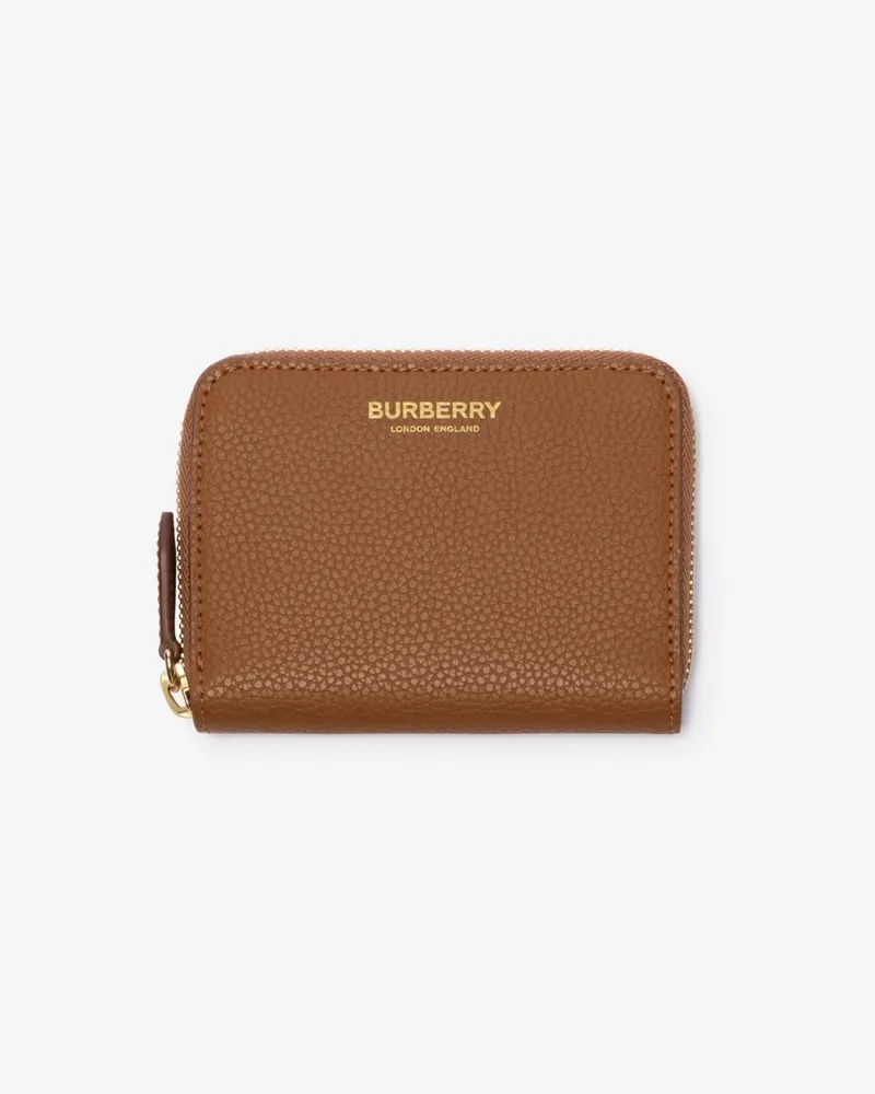 Burberry Kleine Lederbrieftasche mit Reißverschluss Tawny-braun